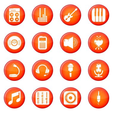 Studio simge simgeler kayıt kırmızı vektör ayarla