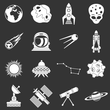 Gri vektör alanı Icons set