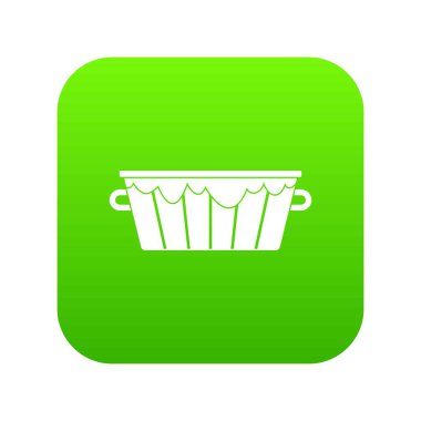 Ahşap küvet simgesi dijital yeşil