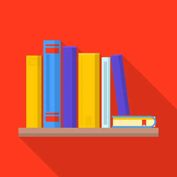 Icono de librería, estilo plano — Vector de stock