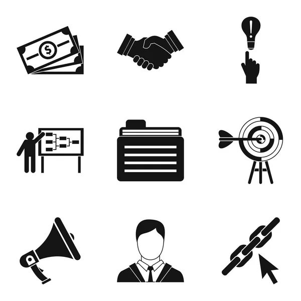 Conjunto de iconos de mercado en línea, estilo simple — Archivo Imágenes Vectoriales