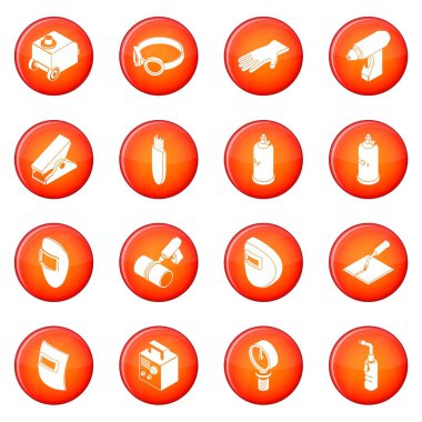 Araçlar simgeler kaynak kırmızı vektör ayarla