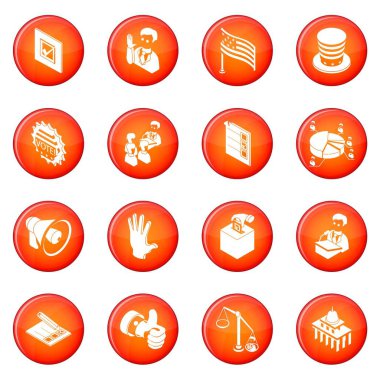 Kırmızı vektör simgeler oy seçim ayarla