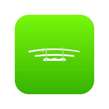 Katana, Japon kılıç simgesi dijital yeşil