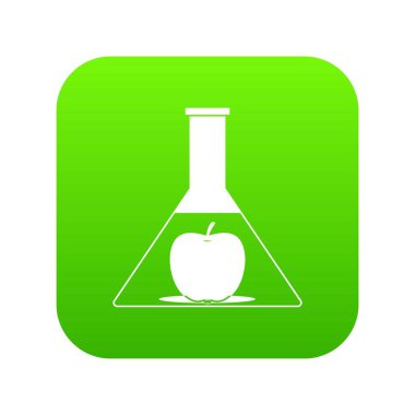 Test şişesi ile elma simgesi dijital yeşil