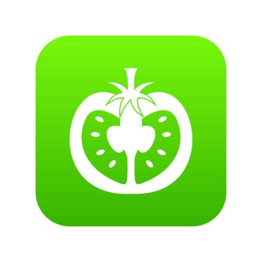Domates simgesi dijital yeşil yarısı