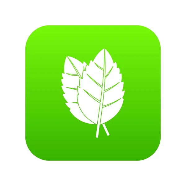 Δύο βασιλικό φύλλα εικονίδιο digital πράσινο — Διανυσματικό Αρχείο