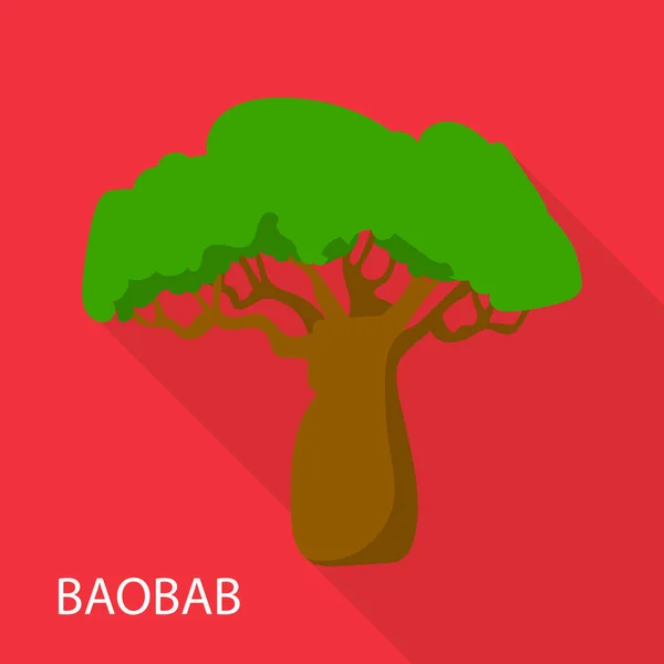 Baobab ikon, platt stil — Stock vektor