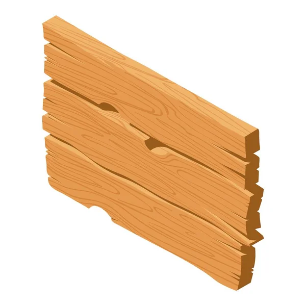 Ícone de painel de madeira, estilo isométrico —  Vetores de Stock