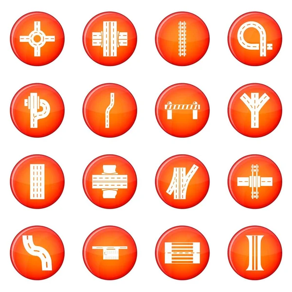 Kırmızı vektör yol parçaları Oluşturucu Icons set — Stok Vektör