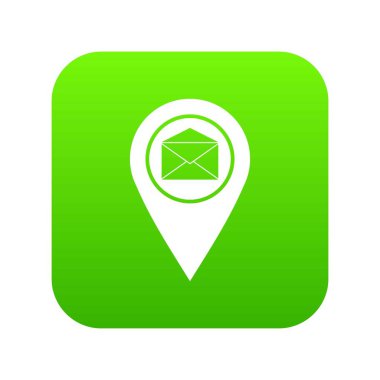 Zarf işareti simgesi dijital yeşil işaret konumu