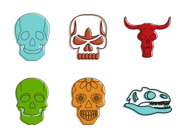 Kafatası simge kümesi, renk anahat stili