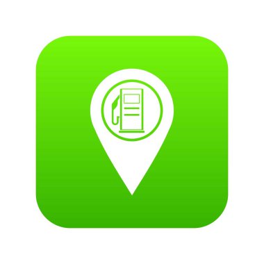 Harita göstergesi benzin istasyonu sembol simge dijital yeşil ile