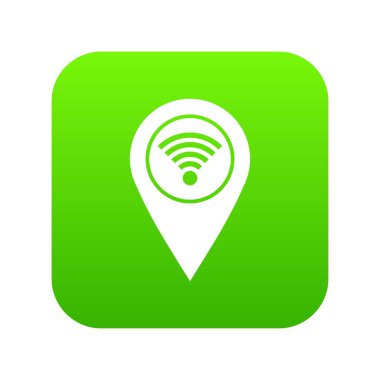 Harita iğne işaretçisi wi fi sembol simge dijital yeşil ile