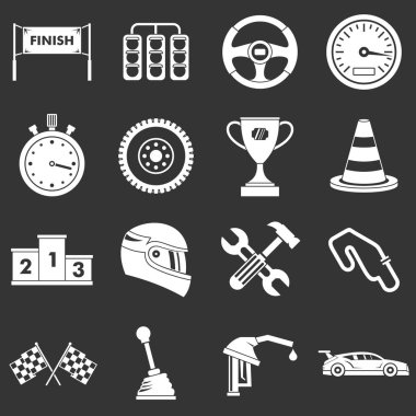 Hız simgeler yarış gri vektör ayarla