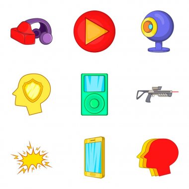 Oynak Icons set, karikatür tarzı