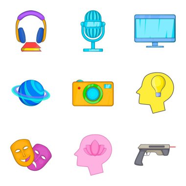 Sanal yer Icons set, karikatür tarzı