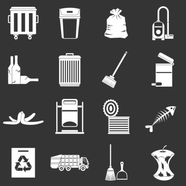 Gri vektör çöp şey Icons set