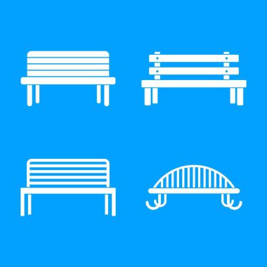 Tezgah simgesi mavi set vektör