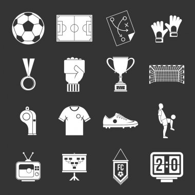 Gri vektör futbol futbol Icons set