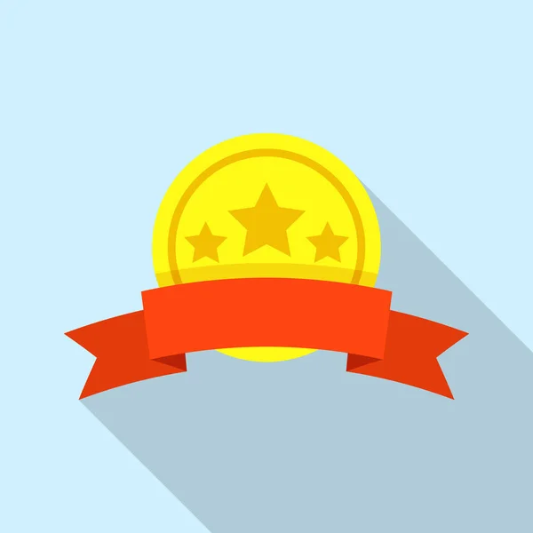 Champion sticker icon, flat style — Stock Vector