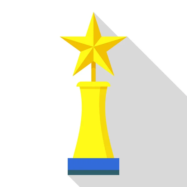 Ícone de troféu de competição, estilo plano — Vetor de Stock