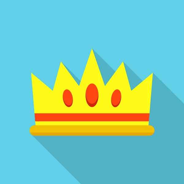 Kroon pictogram, vlakke stijl — Stockvector