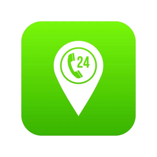 Karta pekaren med telefonluren ikonen digital grön — Stock vektor