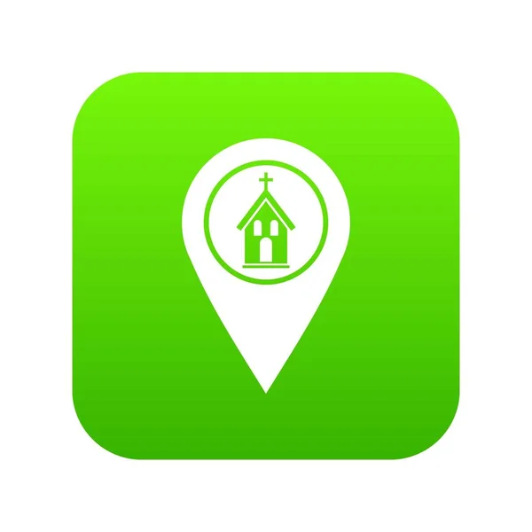 Harita göstergesi ile kilise kutsal kişilerin resmi dijital yeşil — Stok Vektör