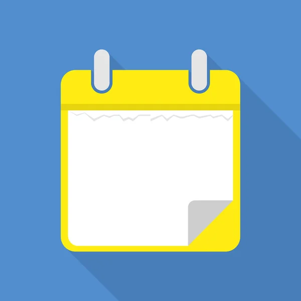 Icono de calendario en blanco, estilo plano — Vector de stock