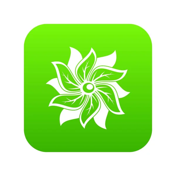Icône fleur vert numérique — Image vectorielle