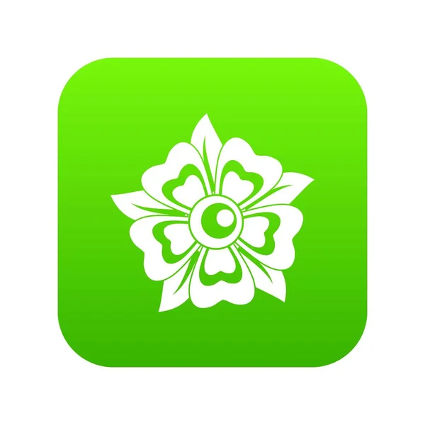 Icône fleur vert numérique — Image vectorielle