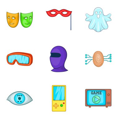 Duyu algı Icons set, karikatür tarzı