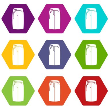 9 vektör pantolon kot Icons set