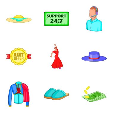 Giriş Icons set, karikatür tarzı