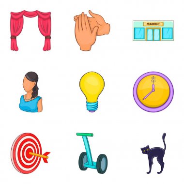 Icons set, karikatür tarzı ralli