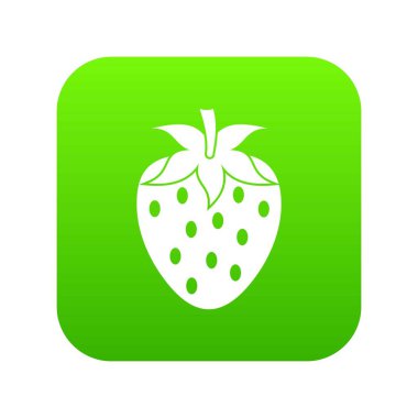 Bir çilek berry simgesi dijital yeşil