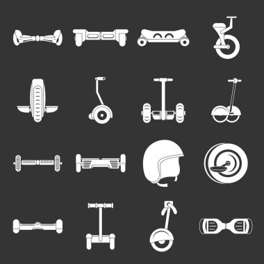 Scooter simgeler Dengeleme gri vektör ayarla