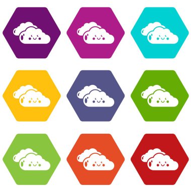 9 vektör tür bulut Icons set