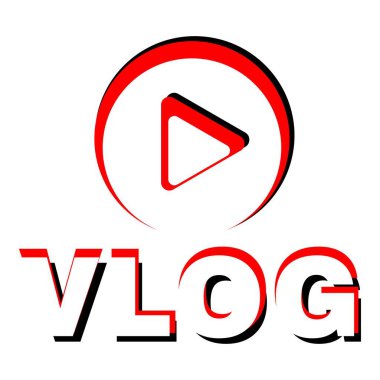 Vlog logosu, düz stil oyun