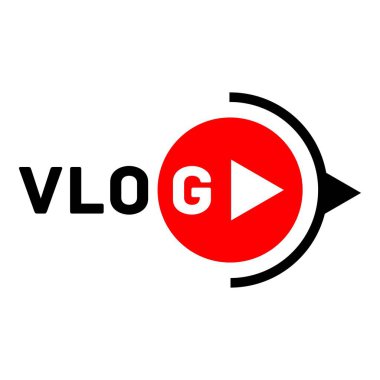 Vlog etkin logosu, düz stil