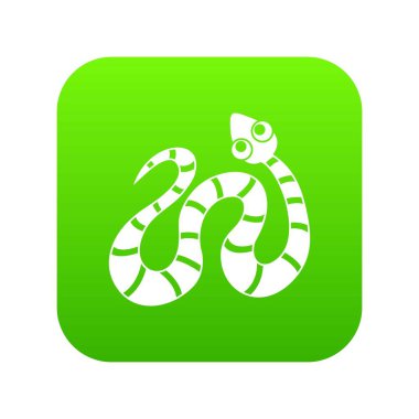 Siyah çizgili yılan simgesi dijital yeşil