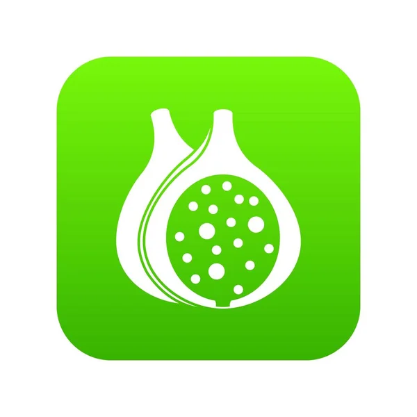 Icono de fruta higo verde digital — Vector de stock