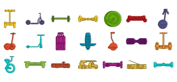 Conjunto de iconos de transporte urbano, estilo de contorno de color — Vector de stock