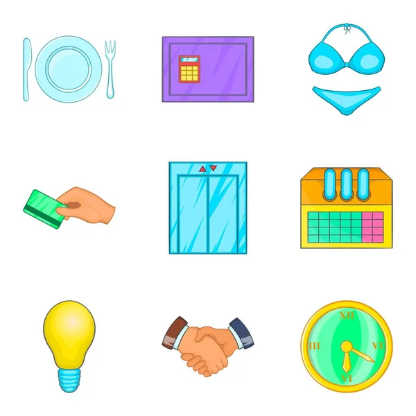 Business meeting icons set, cartoon style