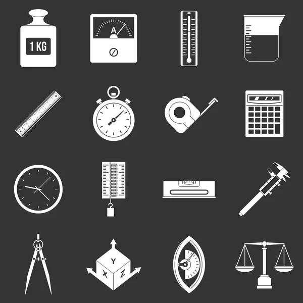 Measure precision icons set grey vector — Stock Vector