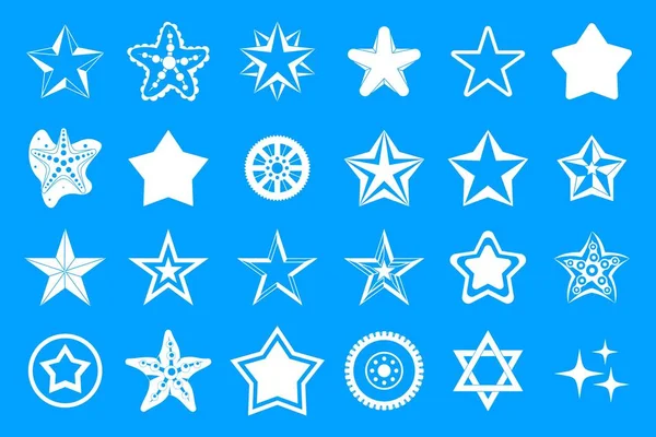 Stars icon blue set vector — Stock Vector