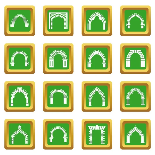 Kemer türleri simgeler kümesi yeşil kare vektör