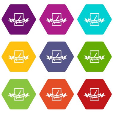 9 vektör sanat Icons set