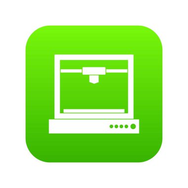 3D yazıcı modeli simgesi dijital yeşil